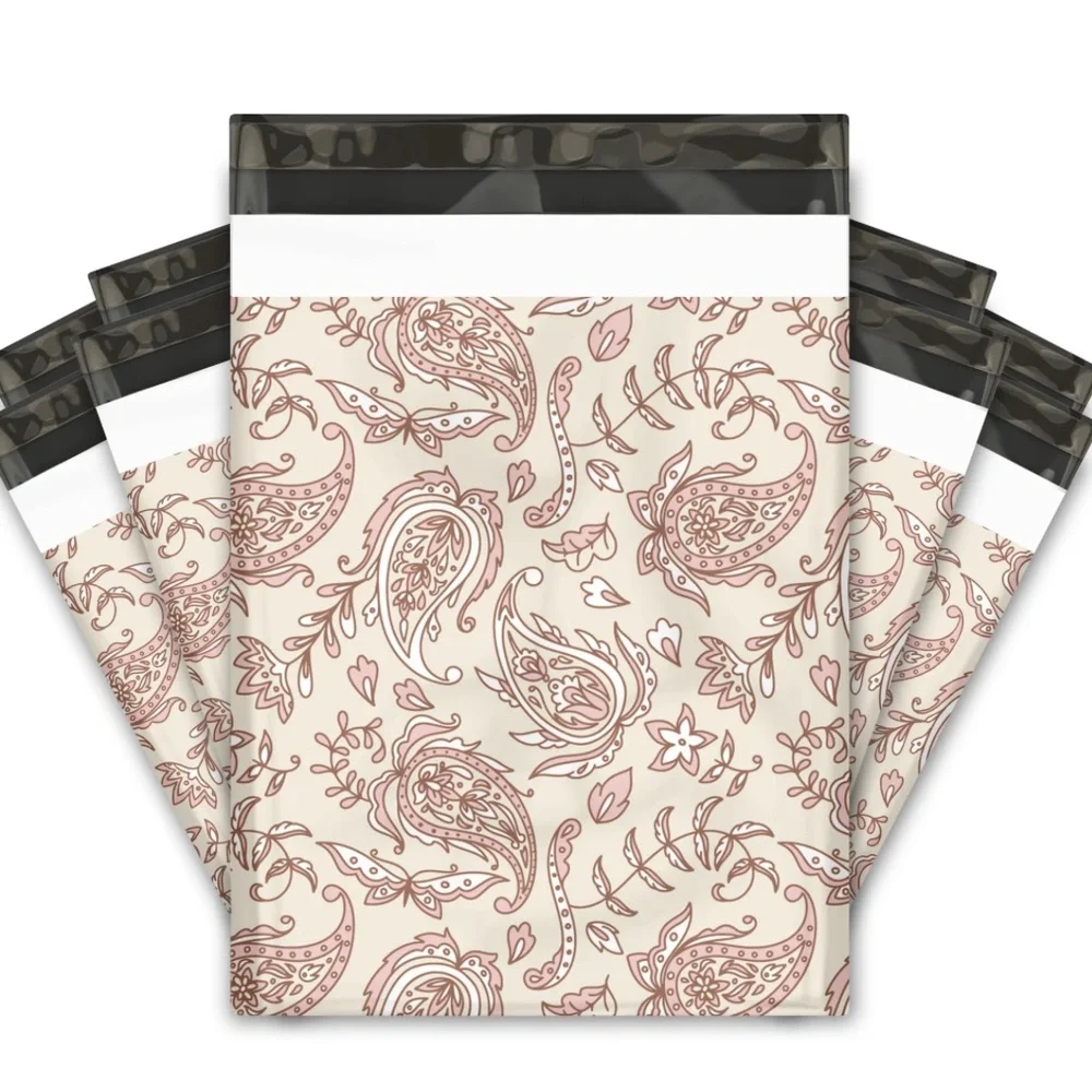 NEW! 20 Fall Pink Paisley Poly Mailers